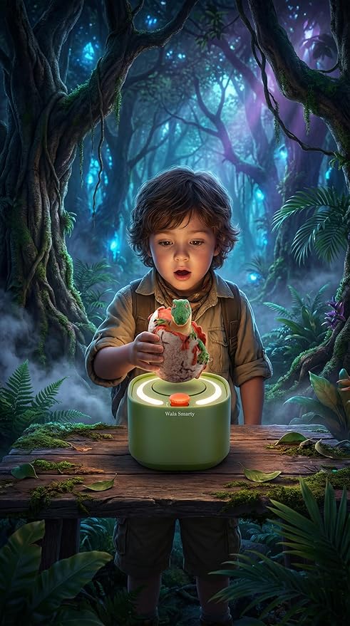 Magic AI Children's Storytelling Toy Machine -Dinosaur Island Adventures and Alex The Panda's Journey Home Personalized Interactive Stories with Smart Q&A, Fun Character Toys