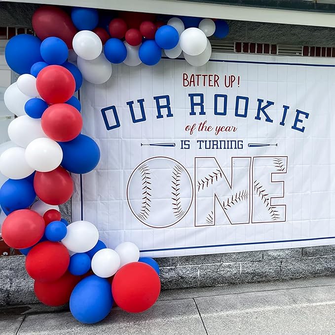 Blue Red White Balloons, 12 Inch Dark Blue Matt Red and Ivory Latex Helium Balloon for Baseball Cartoon Birthdays Labor Patriotic Theme 4th of July Decorations Independence Day Party Decorations