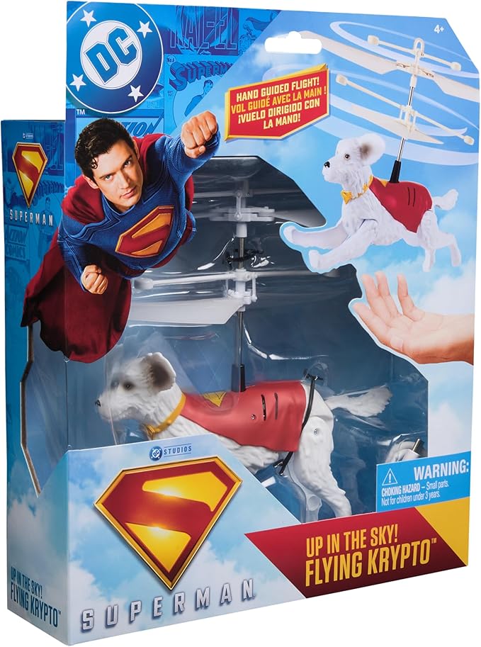DC Comics, Superman Up in The Sky! Flying Krypto, RC Toys and Remote Control Toys for Kids, 7.5-Inch Hovering Superdog, for Ages 4 and Up