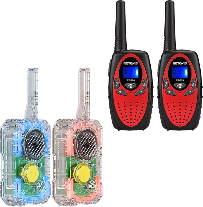 Retevis RT628 Walkie Talkies for Kids, Toys Gifts for 6-12 Years Old Boys Girls Bundle with EZTalk 80 Kids Walkie Talkies, Science STEM Kits DIY Electronic Toys Christmas Birthday Gifts