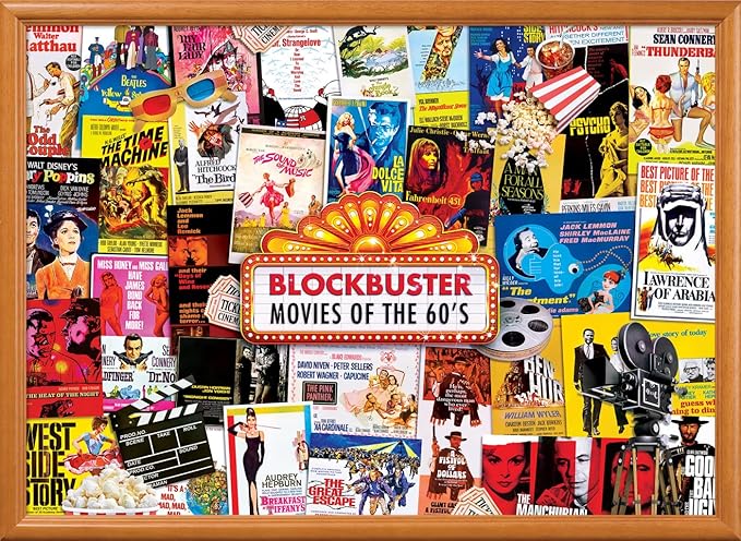 MasterPieces - 1000 Piece Jigsaw Puzzle, Movie Posters, Fun for Adults, Family, Kids, Non-Glare Finish, 19.25" x 26.75"