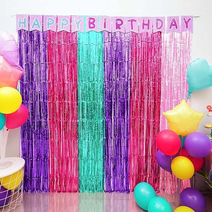 Cute Dollhouse Birthday Decorations, Including 2 Pack Dollhouse Party Streamers, 24pcs Doll House Balloons & 1pcs Doll House Birthday Banner for Doll-House Party Photo Backdrop Supplies