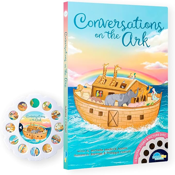 Moonlite Storytime - Conversations on The Ark - A Magical Read - Projector Sold Separately - Digital Bible Stories for Kids with Fun Sound FX - Learning Gifts for Kids Ages 12 Months & Up