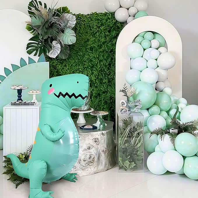 43" Large 3D Dinosaur Balloon for Party Decorations, Cute Giant Self Standing Inflatable Dinosaur Balloons, Dino Foil Balloons for Kids Jungle Dino Themed Baby Shower Birthday Party Decor Supplies