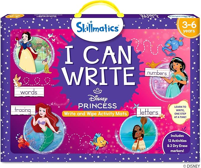 Skillmatics I Can Write Disney Princess - Reusable Preschool Learning Activities, Educational Game, Handwriting Aids, Back to School Supplies, Easter Gifts for Students, Kids, Toddlers Ages 3, 4, 5, 6