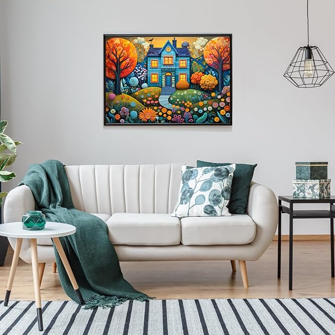 Jigsaw Puzzles for Adults 1000 Pieces, Interlock Perfectly Letter on Back No Dust, Home Decor Birthday Party Gift Toy for Men Women Elders Seniors, 1:1 Poster-Beautiful Homes