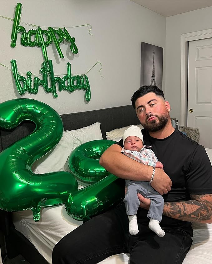 Green Number 15 Balloon 40 inch, 15 Number Balloons, 15th Green Birthday Decorations, 15 Year Old Girls Boys Party Supplies, St. Patrick's Day Games Theme Birthday Decorations