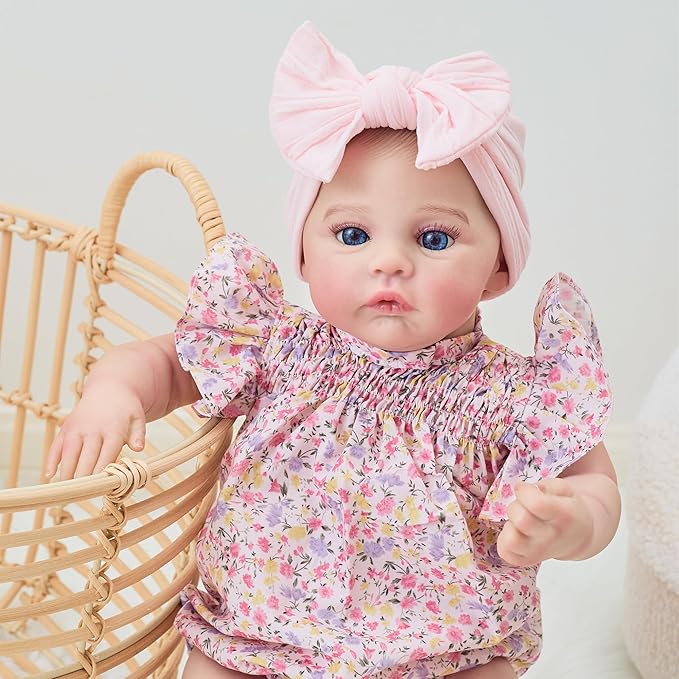 Realistic Reborn Baby Dolls-18 Inch Real Life Baby Dolls Girl Lifelike Baby Doll with Accessories for 3+ Years Old (Pink)