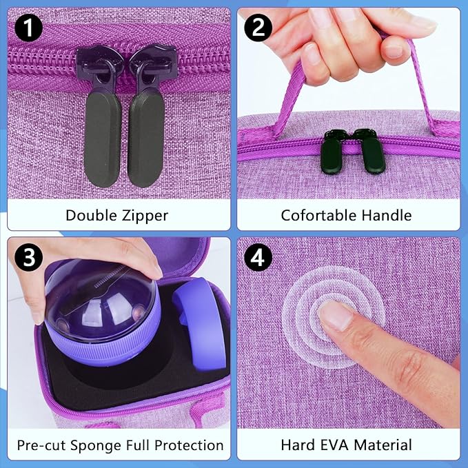 MGZNMTY Travel Case for Bitzee Hamster Ball Interactive Toy - Custom Foam Protective Carrying Box for Virtual Electronic Digital Pet Toy & Dock for Kids (Case Only) (Purple)