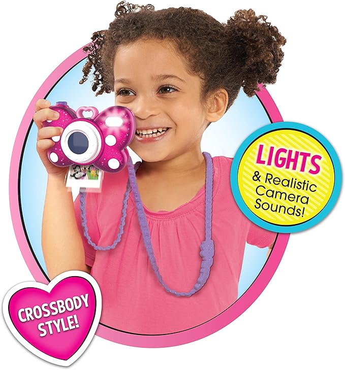 Disney Junior Minnie Mouse Picture Perfect Pretend Play Camera, Lights, Realistic Sounds, Easter Basket Fillers, Gifts, Presents, Officially Licensed Kids Toys for Ages 3 Up by Just Play