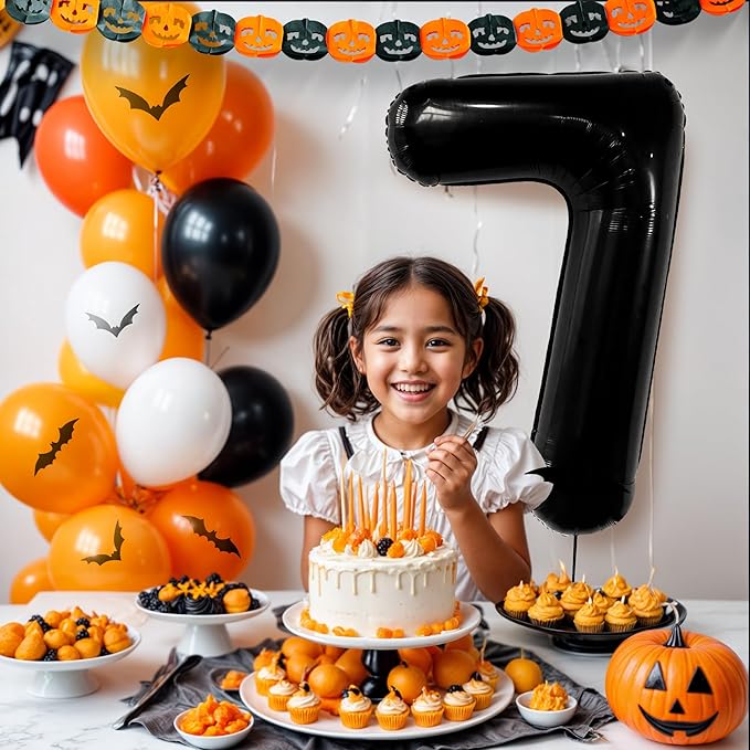 KatchOn, Black 40 Inch Giant Number 7 Balloon - Birthday Decorations for 7 Year Old Boys & Girls