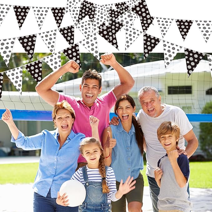 Jetec 5 Pcs 49 ft Volleyball Party Decorations Pennant Banner Theme Triangle Flags Garland Bunting Banner for Volleyball Fans Outdoor Indoor Home Sport Birthday Party Decorations Supplies