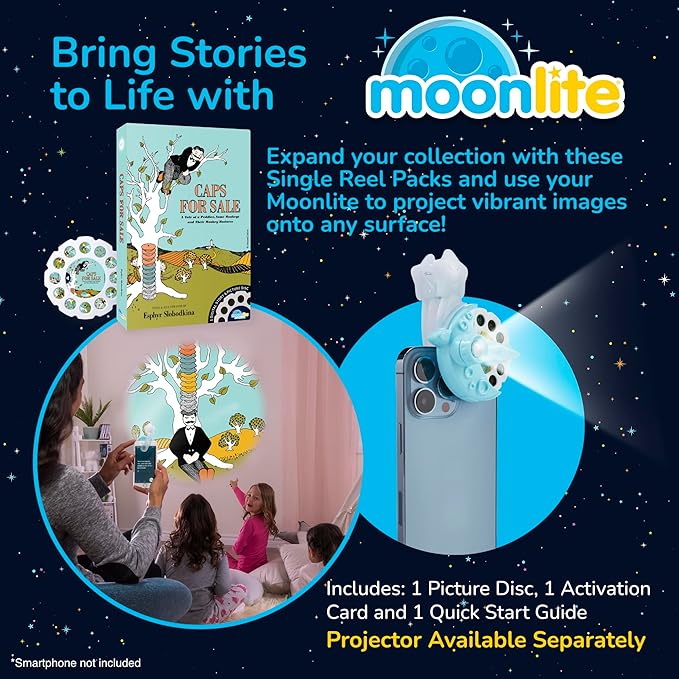 Moonlite Storytime - Caps for Sale Storytime Disc - A Magical Way to Read Together - Projector Sold Separately - Digital Story w/ Sound FX - Learning Gifts for Kids Ages 1 Year & Up