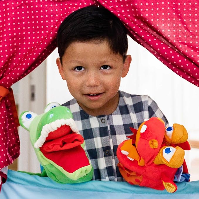 HABA Hand Puppet - Eat it Up Croco Interactive Puppet Show Toy with Belly Bag for Storytelling, Toddler Activities, Speech Therapy Toys and Pretend Play for 18 Months and up