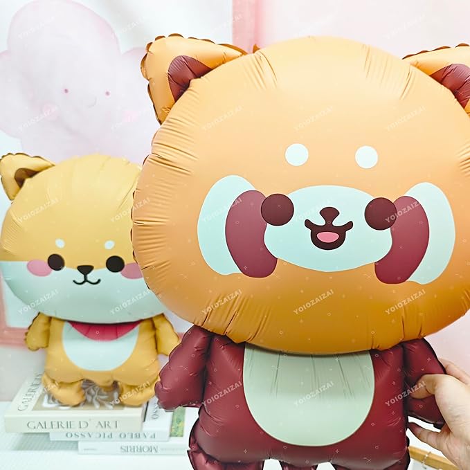 2PCS Dog Animal Balloon Little Panda Animal Balloon Pet Puppy Birthday Mylar Foil Balloon For Boys Girls Pet Dog Little Panda Zoo Birthday Theme Anniversary Baby Shower Party Decorations Suppiles