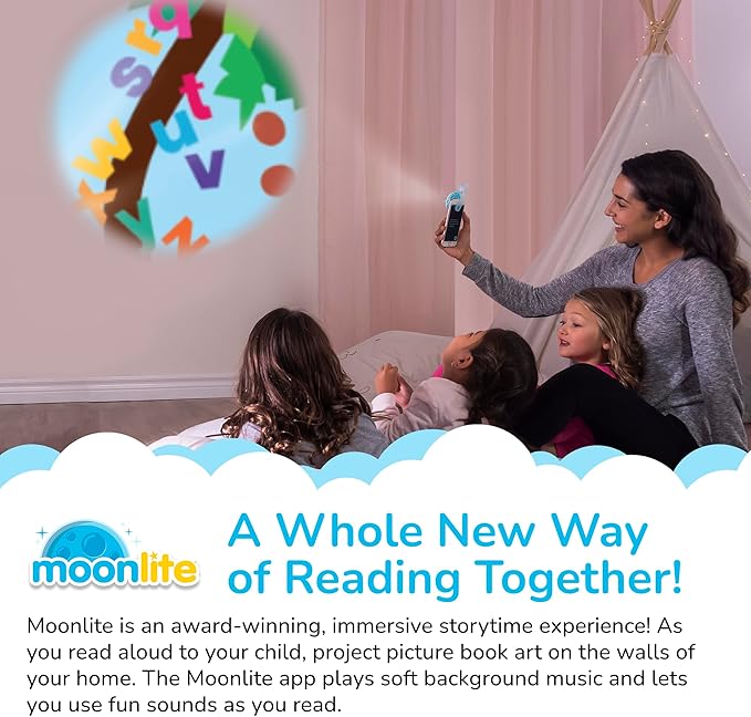 Moonlite Storytime 3-Story Bundle, Requires Moonlite Projector (Sold Separately), The Very Hungry Caterpillar, Brown Bear, Chicka Boom, Vibrant Storybook Art Projections with Sound Effects & Music
