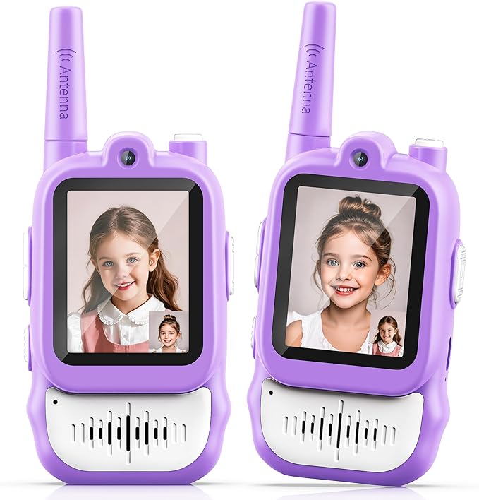 Lapare Video Walkie Talkies for Kids, Rechargeable 2-Way Radio with HD Color Screen, Real-time Video Toys for Girls, Kids Outdoor Camping Hiking, Birthday Gifts