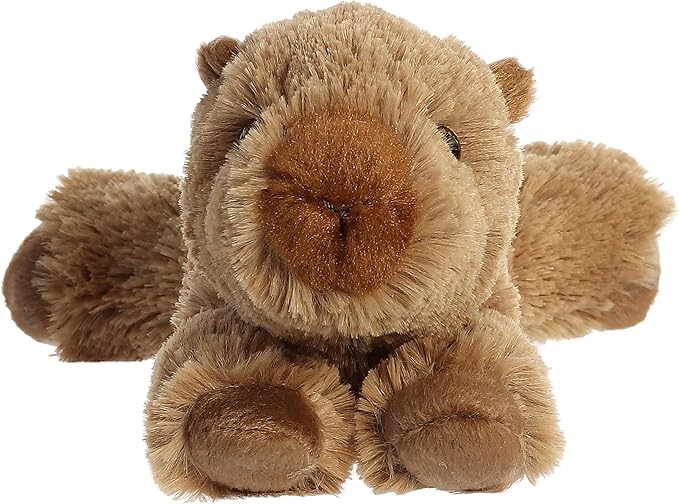 Aurora® Adorable Mini Flopsie™ Charlie Capybara™ Stuffed Animal - Mini Companions Ready for Playful Adventures - for Kids All Ages, Toddlers, Adults, and Families - Brown 9 Inches