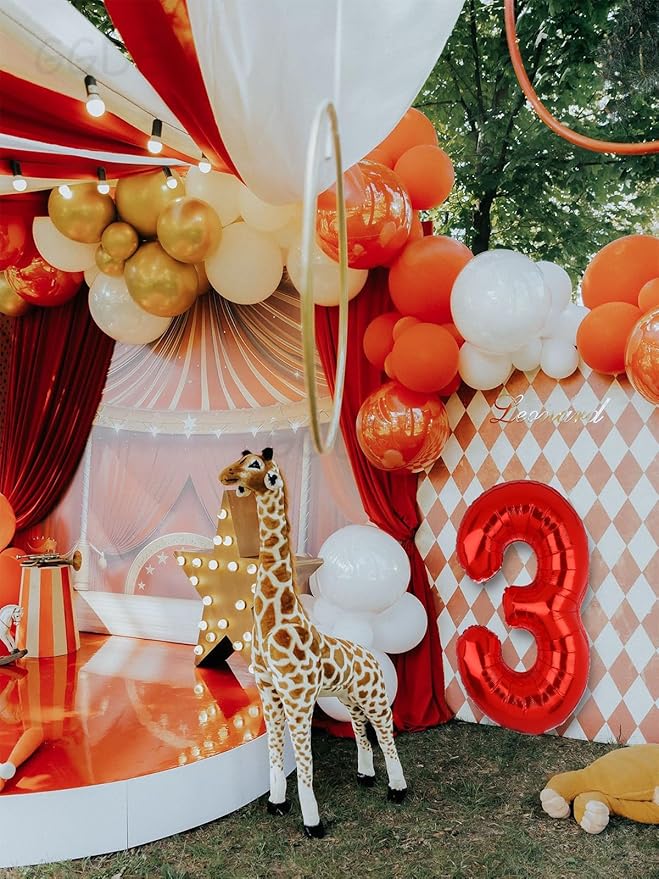 40 Inch 3 Red Number Balloons Mylar Foil Helium Digital Balloons Baby Shower 3st Birthday Party Decor Supplies