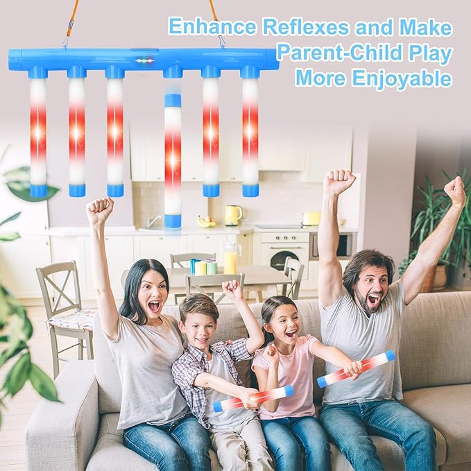 OCES Reflex Stick Game, Reflex Light-Up Sticks Reaction Training Hand Speed Challenge Game, Upgrade Hand Eye Coordination Training Toy Remote Control 3 Adjustable Speed (Light-Up Blue)