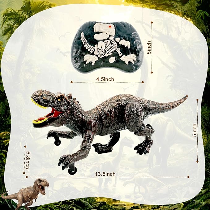 Remote Control Dinosaur for Boys 4-7, Robot Dinosaur Toys for Kids 5-7, rc Dinosaur with Realistic Legs & Spray Stream,Remote Dinosaur Toys for Kids3 4 5 6 9 Year Old boy Birthday Gift (Red)