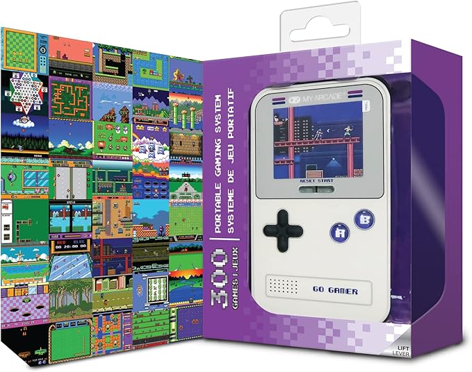 My Arcade Go Gamer Classic-Purple: Portable Electronic Game Console with 300 Games, Full Color 2.5" Screen - Fun for The Entire Family(DGUN-3910)