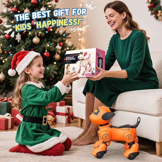 Robot Dog for Kids, Smart Remote Control Robots Dancing Toy for Boys and Girls Birthday Gifts for Children (Yellow)