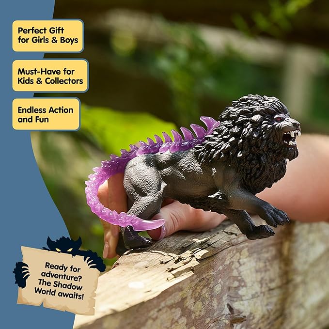 Schleich Eldrador Creatures - Mythical Shadow Lion Action Figure - Highly Detailed and Realistic Figurine Toy with Transparent Tail for Boys and Girls - Kids Ages 7+