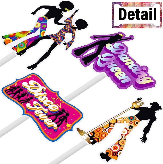 36pcs Disco Party Cupcake Toppers 70s 80s Disco Party Decoration Disco Dance Ball Cake Cupcake Picks for 1970s Saturday Night Disco Theme Birthday Party Supplies
