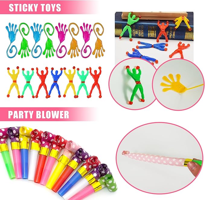 Unicorn Party Favor Goodie Rainbow Elastic Ball Bracelets Stickers Gifts Pinata Filler Bulk Toys for Unicorn Party Girl Kid Birthday Party Stuffers Supplies (Style 01)