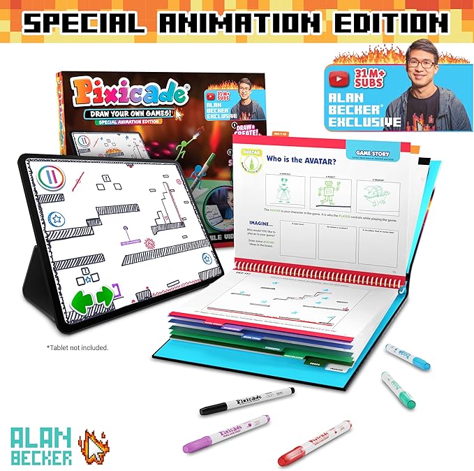 Pixicade! Special Animation Edition - Alan Becker | Turn Drawings Into Playable Video Games! | Doodle & Draw, Snap Play & Share Instant Video Games! | Mobile Video Game Maker and Creation Studio!