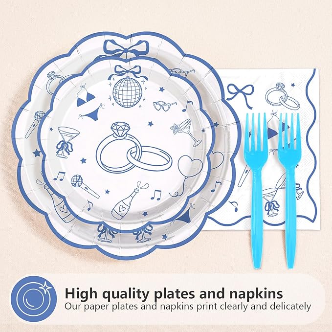 96 Pcs She Found Her Honey Honey Bridal Shower Decorations Disco Bachelorette Party Plates And Napkins Dancing Queen Tableware Set for Wedding Bachelorette Party Supplies Serves 24