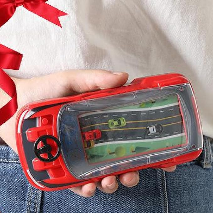 Generic Handheld Racing Car Game, Kids Simulation Adventure Driving Game, Interactive Family with Racing Experience, Small Car Thinking Training (Red)