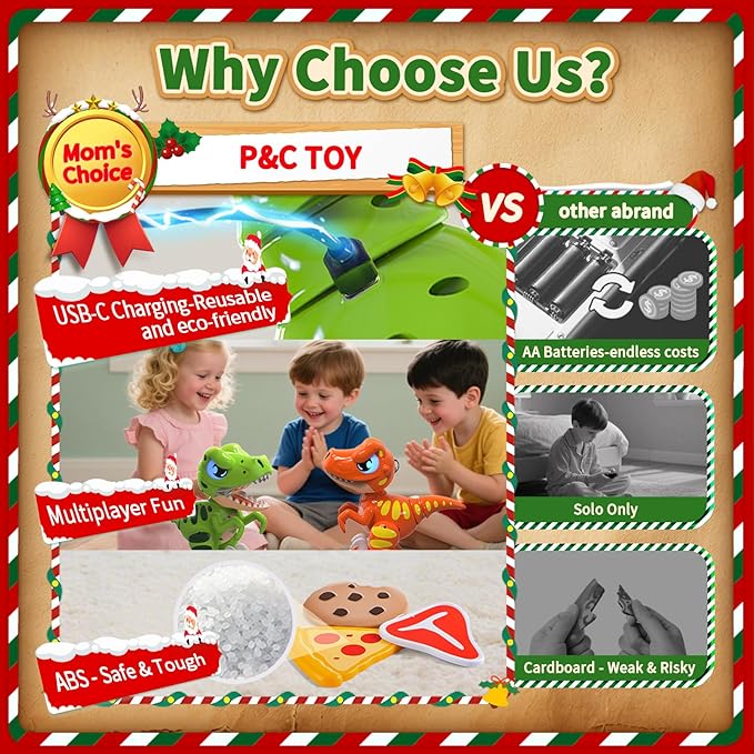 P&C Remote Control Dinosaur Toys for Kids Rechargeable Robot Velociraptor Toy with Spraying,Sound Effects,Dancing,RC Dino for Boy&Girl 3-12 STEM Gifts for Kid