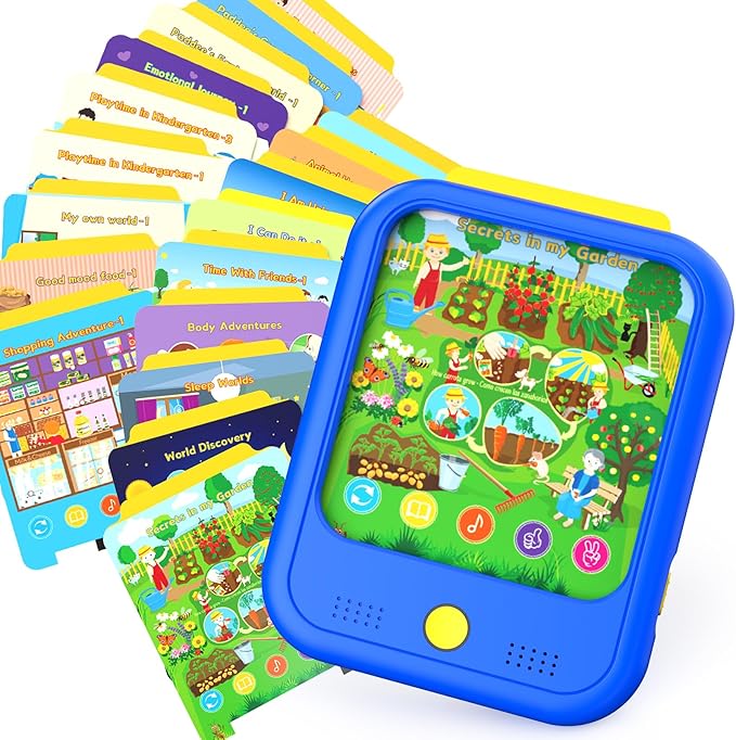 Kids Learning Tablet Educational Learning Pad for Toddlers 2-5 to Learn Alphabets, Numbers, Foods, Time, Music, Talking Cards for Toddlers，Learning Educational Toy Kids Gifts
