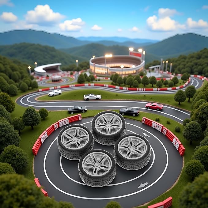 4 Pcs Toy Car Black Tires,48mm Simulation Rubber Wheel Tire Wheel Toy Model DIY RC Spare Parts Easy Installation Small in Size,Tire and Wheel Sets,Remote and App Controlled Vehicles and Parts