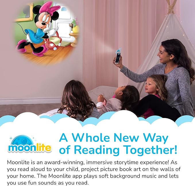 Moonlite Storytime 3-Story Bundle, Requires Moonlite Projector (Sold Separately), Mickey and Friends, Vibrant Storybook Art Projections with Sound Effects & Music