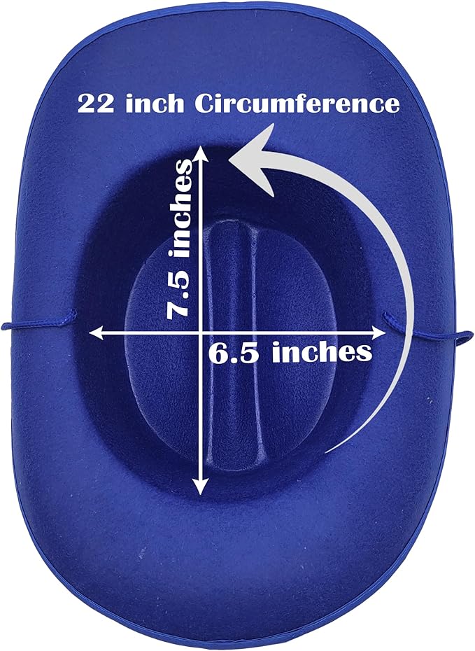 The Dreidel Company Cowboy Felt Western Hat, 22" Circumference Dress Up Costume Clothes for Kids, Pretend Play, Party Favors
