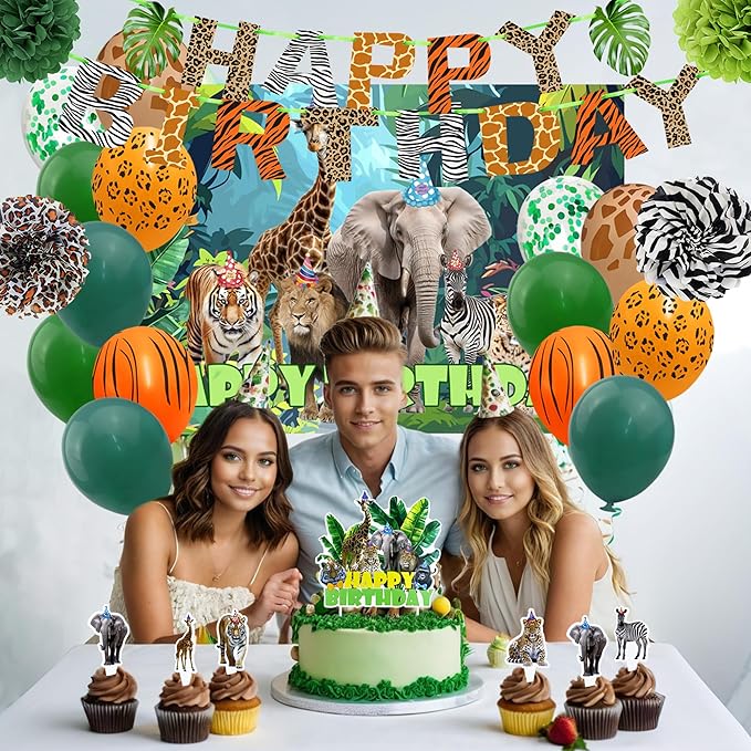 Jungle Safari Birthday Party Decorations Safari Animal Theme Party Supplies for Boys Girls Wild Jungle Theme Decorations Safari Theme birthday Decorations