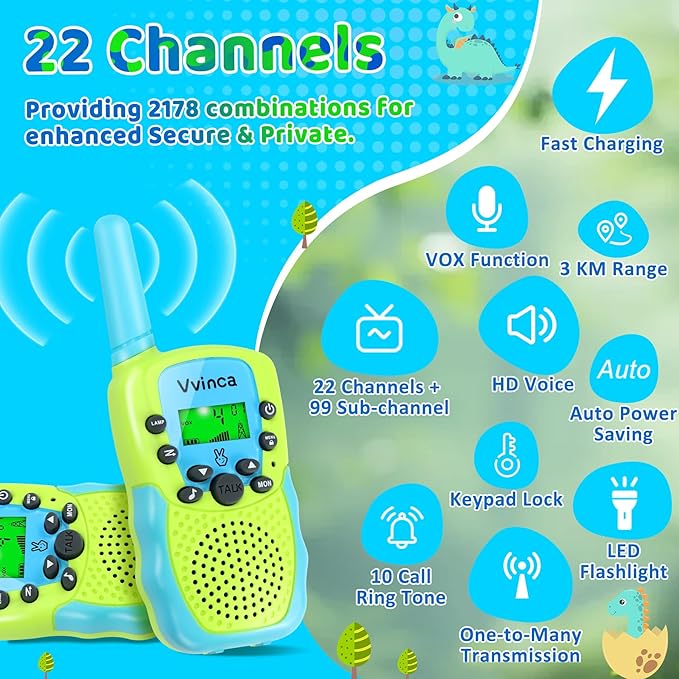 Vvinca Walkie Talkies for Kids 5 Pcs