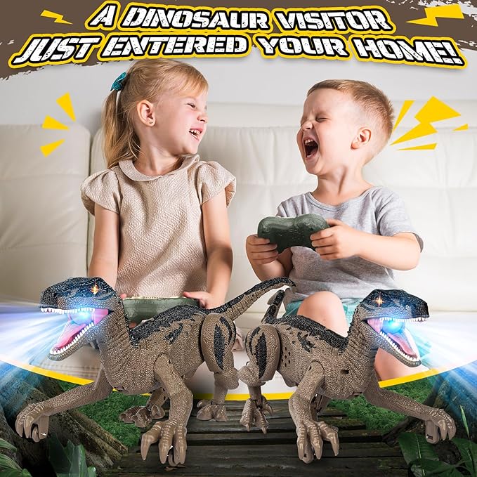 Dinosaur Toys for Kids, 2.4GHz Remote Control Dinosaur with Walking, Realistic Sounds, Demo Mode, Rechargeable Jurassic Toys for 3-5, 5-7, 8-12, Birthdays, Parties, Christmas, Children’s Day