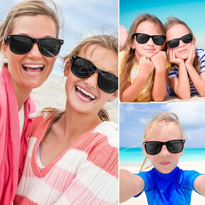 TUPARKA 12 Pack Sunglasses Neon Colors Sunglasses Party Favors Goody Bag Fillers Bulk for Birthday Party Beach Pool Party, 12 Colors (Black)