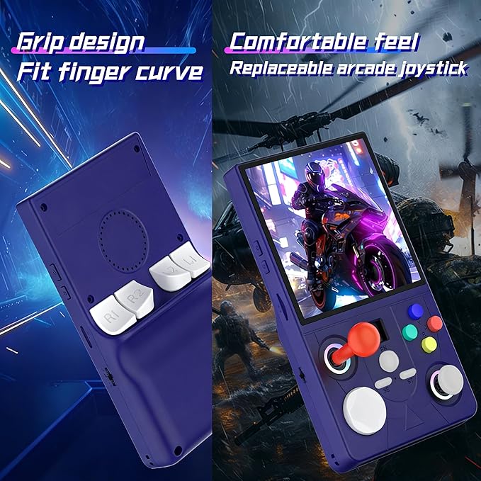 DC40V Handheld Game Console 4.0inch 720*720 IPS 1:1 Screen 4000mAh RK3326 Linux Game Console Indigo-64