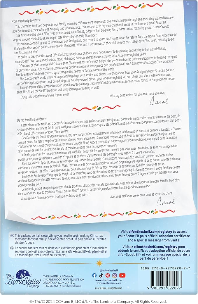 The Elf on the Shelf: A Christmas Tradition - Includes Artfully Illustrated Storybook, Keepsake Box and Official Adoption Certificate - Bilingual Packaging - Girl Scout Elf with Blue Eyes