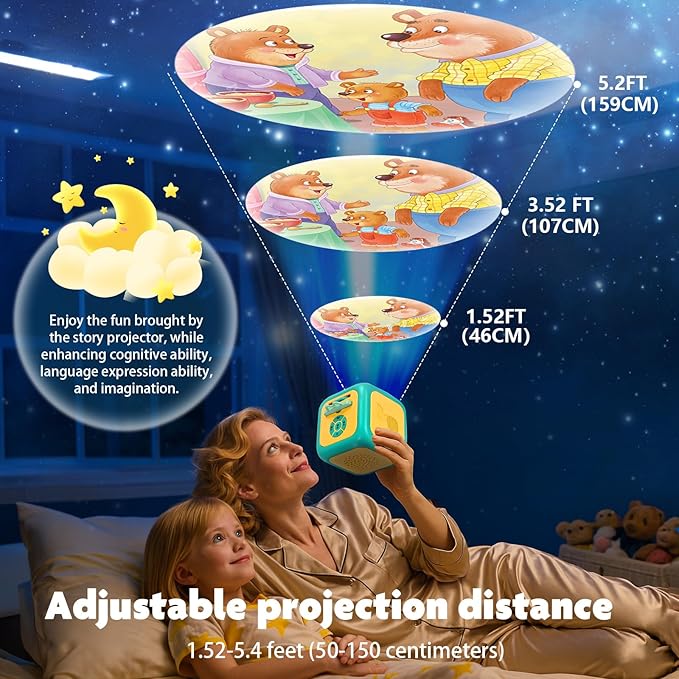 Eduboy Kids Story Projector for Toddlers,Story Dream Machine Storybook Projector with Educational Stories Music, Auto-Off Nightlight,Aged 3+ Bedtime Learning Toy Birthday Gift for Kids Girls Boys