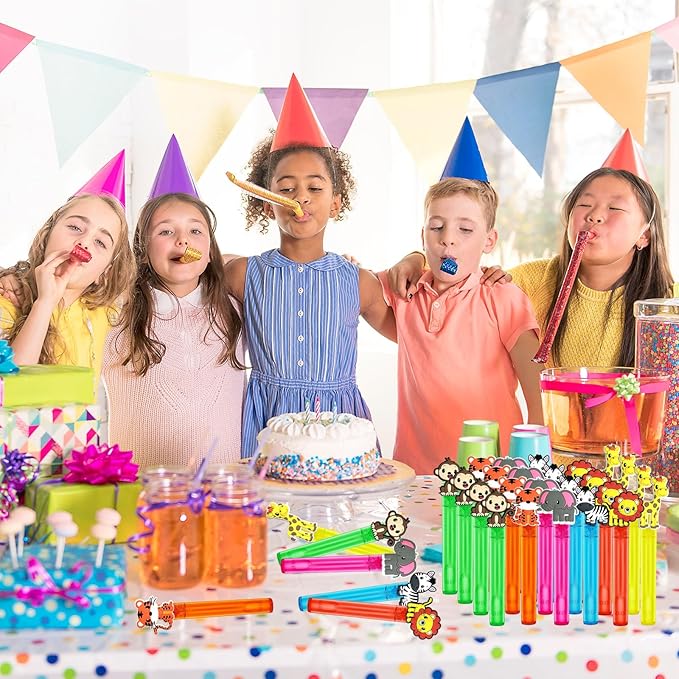 Jungle Safari Party Favors,24Pcs Wild Animals Bubble Wands for Kids,Zoo Bubble Wand for Safari Wild One Birthday Party Supplies,Pinata Baby Shower Goodie Bag Stuffers Gift