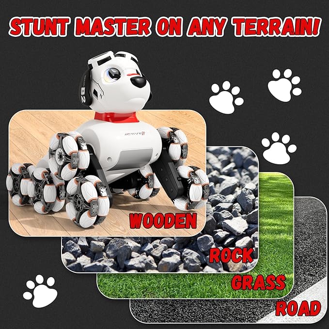 8WD Gesture Sensing Stunt Robot Dog RC Car Toys for Ages 8-13 Boys, Robot Toys for 6 7 8 9 10 11 12 Year Old Kids Birthday Gift, Outdoor & Indoor