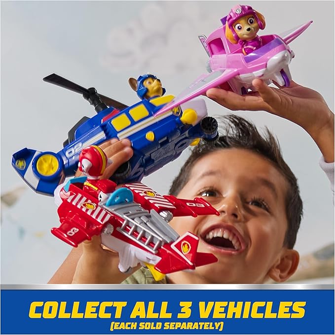 PAW Patrol: Air Rescue Chase Action Figure & Hero Helicopter Toy with Projectile Launcher & 2 Projectiles, Kids Toys for Boys & Girls Ages 3+