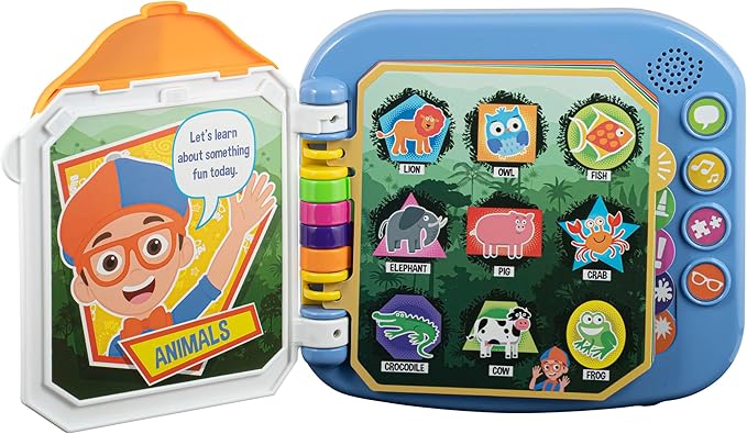eKids Blippi Book, Toddler Toys with Built-in Preschool Learning Games, Educational Toys for Toddler Activities for Fans of Blippi Toys and Gifts(Multi Color)