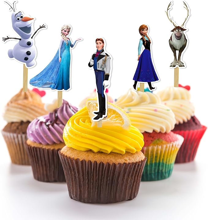 Frozn Cupcake Topper – Winter-Themed Decorative Party Picks for Birthday Cupcakes, Dessert Tables, Snow-Inspired Celebrations, Event Styling, Themed Parties, and Special Occasion Decorations